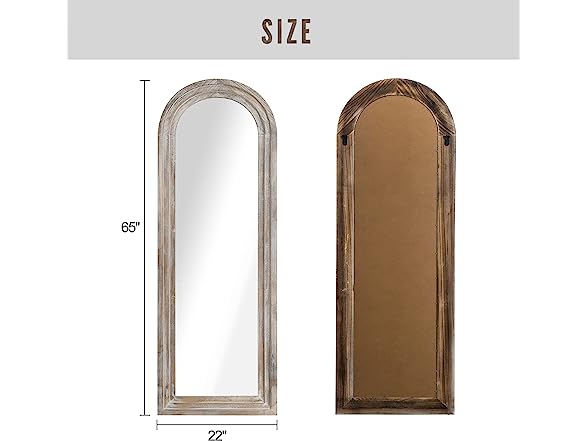 NeuType 65"x22" Arch Full Length Mirror