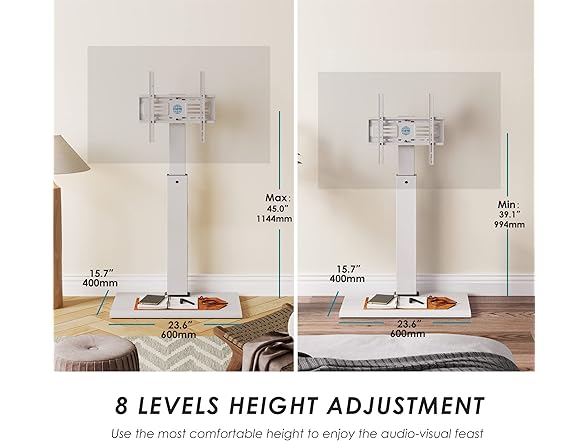 FITUEYES Iron Base Floor TV Stand | 32-65"