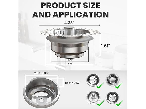 Tecfino Sink Strainer/Stopper Silver
