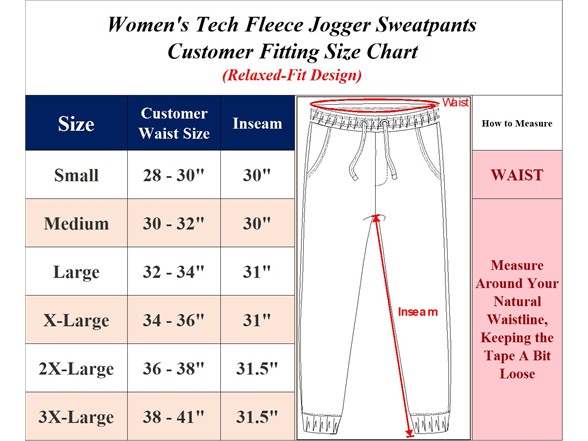3Pk Asst Womens Tech Fleece Jogger Pants