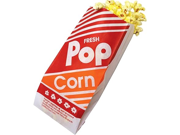 1 Oz Popcorn Bags. Pack of 125 Count