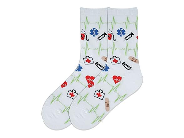 K.Bell Men's White Medical Socks (4-10)