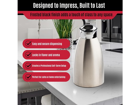 TableCraft 68oz (2L) Stainless Steel Coffee Carafe