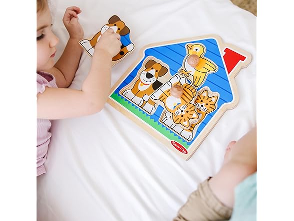 Melissa & Doug Wooden Jumbo Peg Puzzle