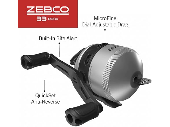 Zebco 33 Dock Spincast Reel and Fishing Rod Combo