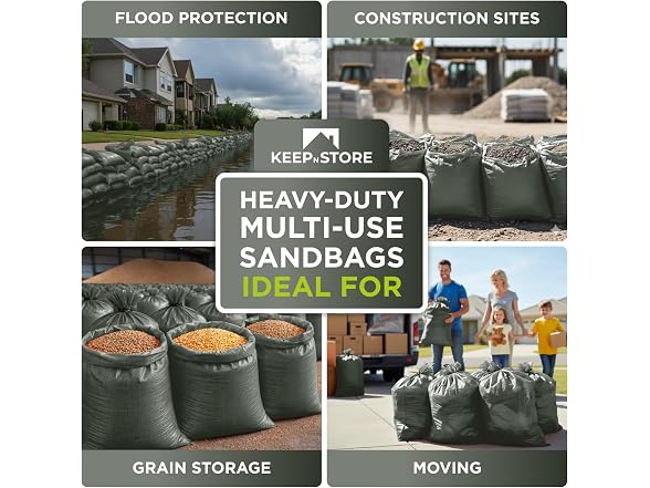 Heavy Duty Sand Bags, Pack of 24