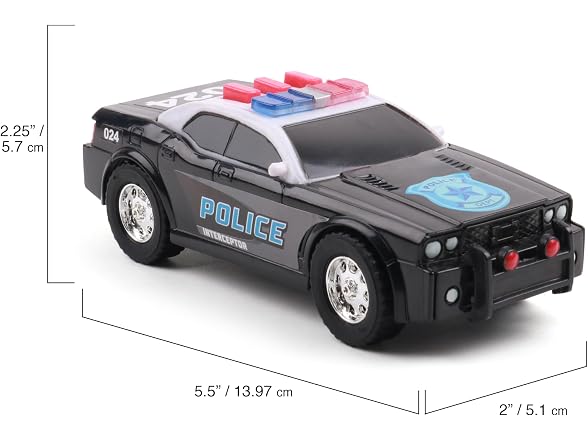 Mighty Fleet Toughest Minis 5" Police Cruiser Toy w/Lights & Sounds
