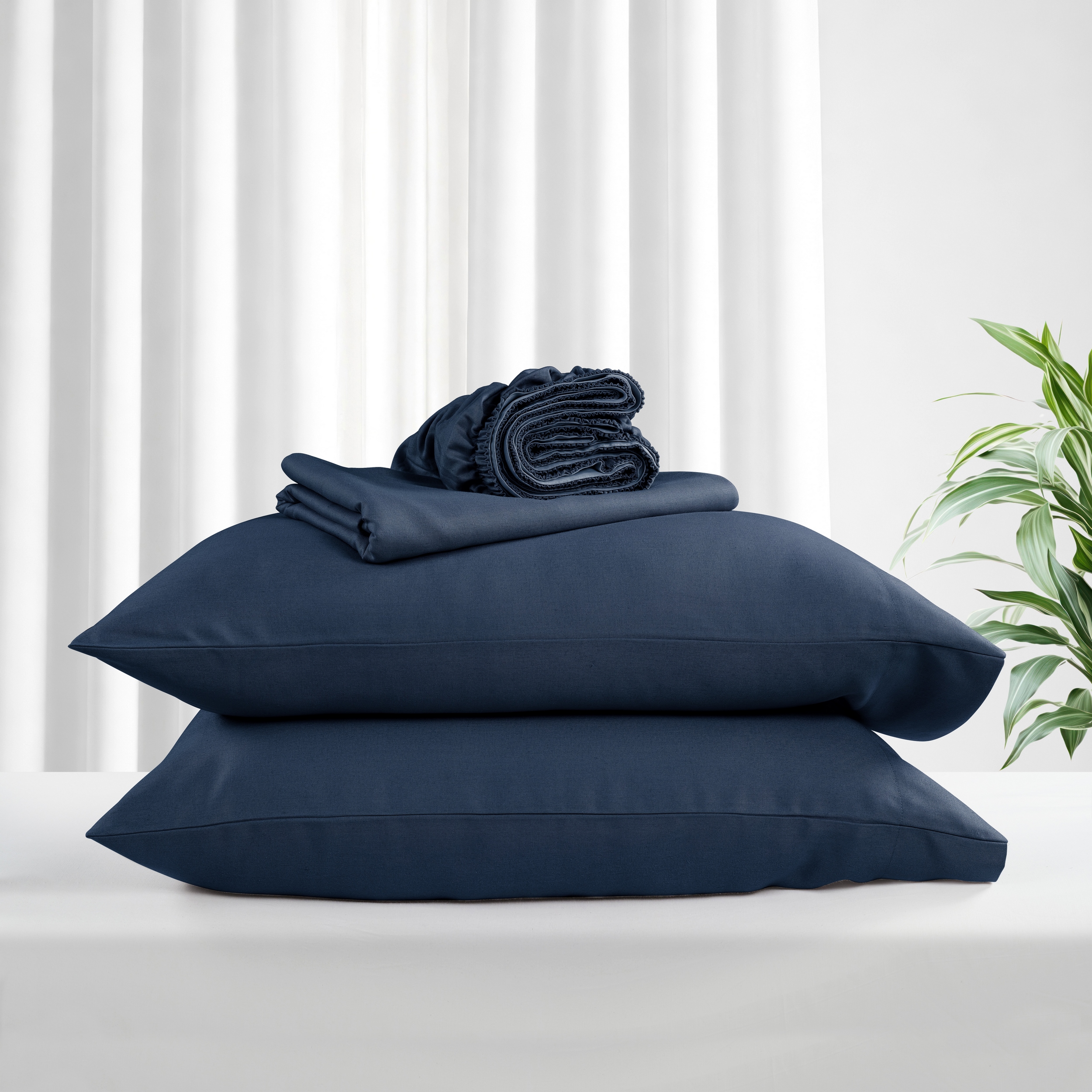 Kathy Ireland Lyocell & Linen Cotton 4PC Sheet Set - Gallery 36