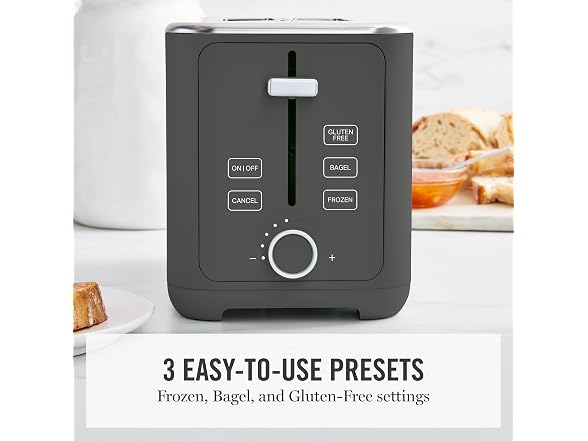 Martha Stewart 2-Slice Toaster Caviar Gray