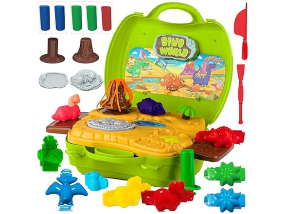 45 Pieces Dinosaur Clay Set for Kids