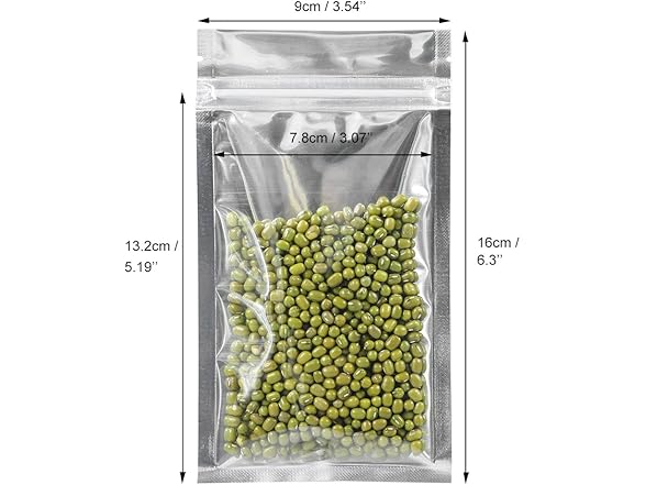 GooGou Resealable Zip Mylar Bag Food