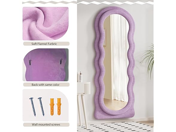 Wavy Full Length Mirror with Stand