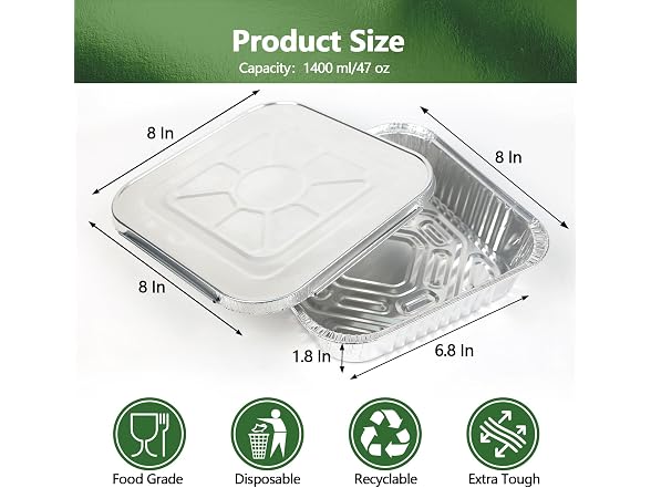 Demiwise Thickened 35 Pack Heavy Duty Aluminum Pans with Lids