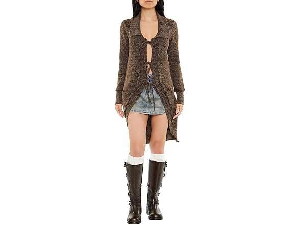 Forever 21 Women (XS) Tie-Front Longline Sweater