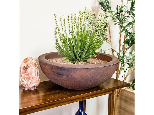 Sunnydaze Percival 20.75" Shallow Outdoor Planter Bowl
