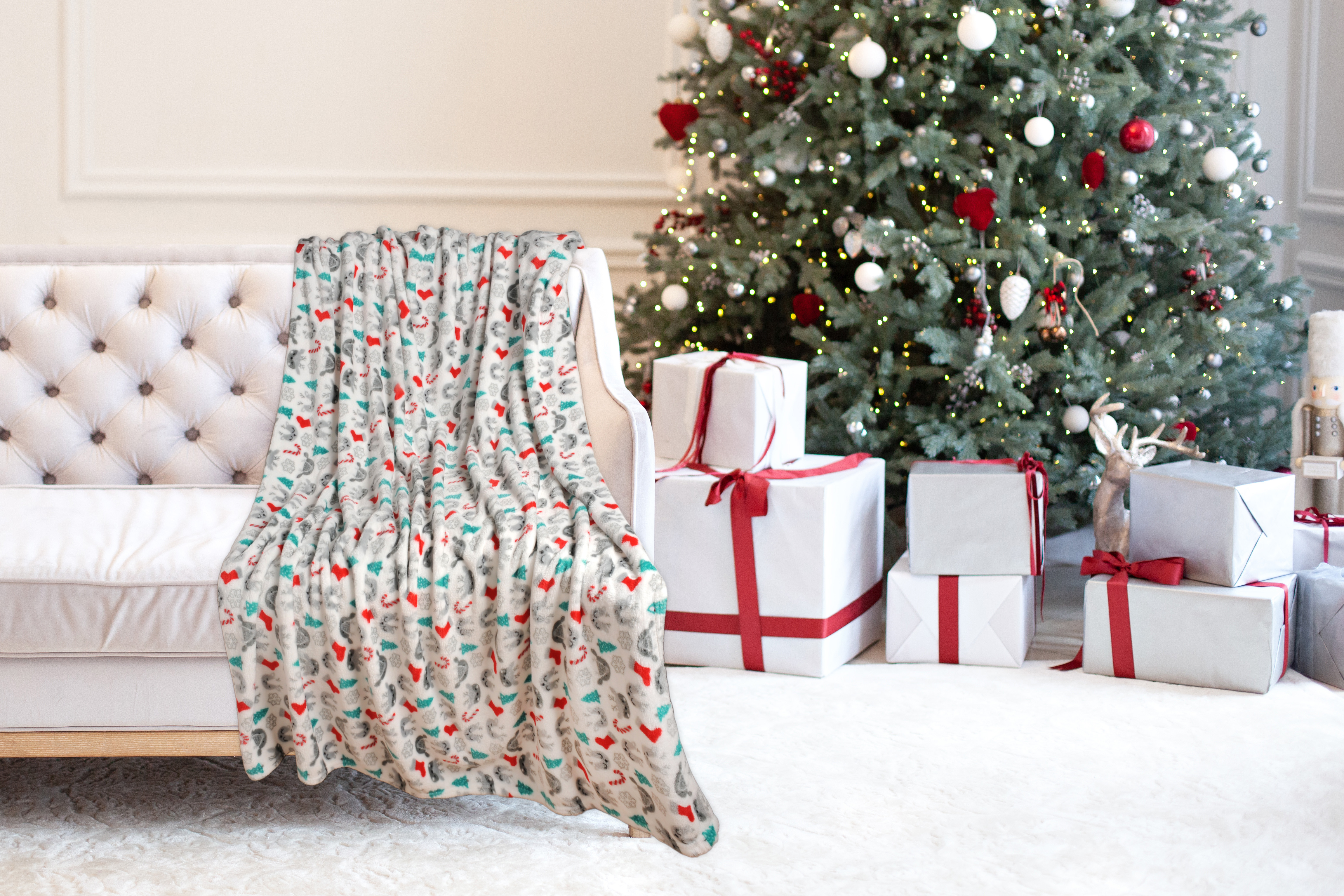 Holiday Plush Flannel Throw Blanket - Gallery 28