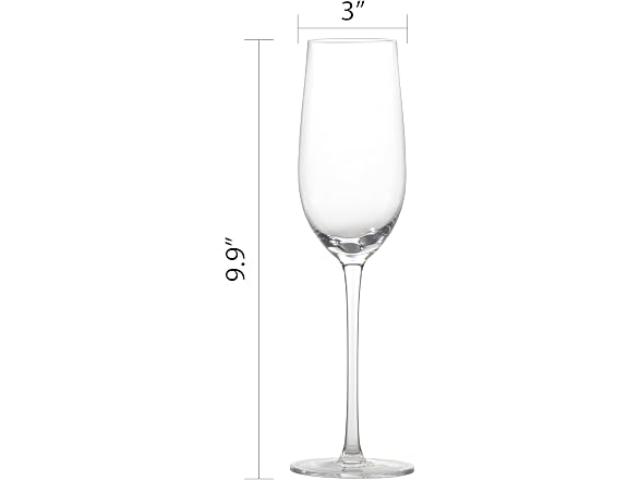 Fortessa Gala Glass, 9 Ounce Champagne Flute (Set of 4), Clear
