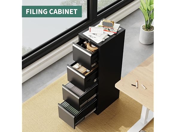 BouPower 4 Drawer File Cabinet with Lock