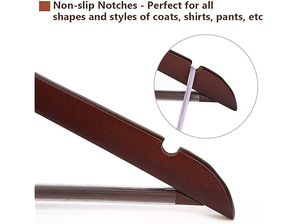 Sukkiri Homu Wooden Hangers 20 Pack Walnut 