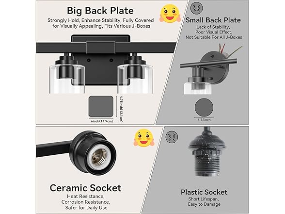 VerRon 6-Light Bathroom Light Fixtures, 38" Modern