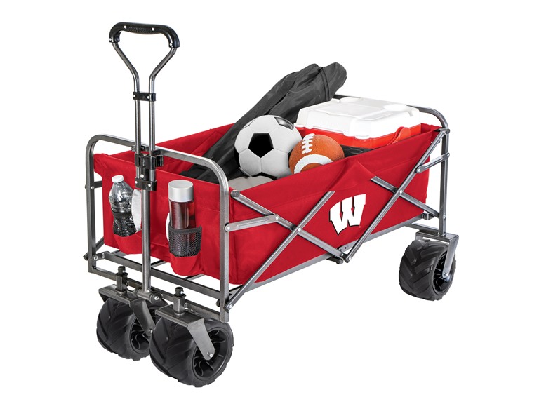 Smart Design Collegiate Heavy-Duty Utility Collapsible Wagon Beach Cart 20.15 x 35.5 x 22.5 Officially Licensed Logo