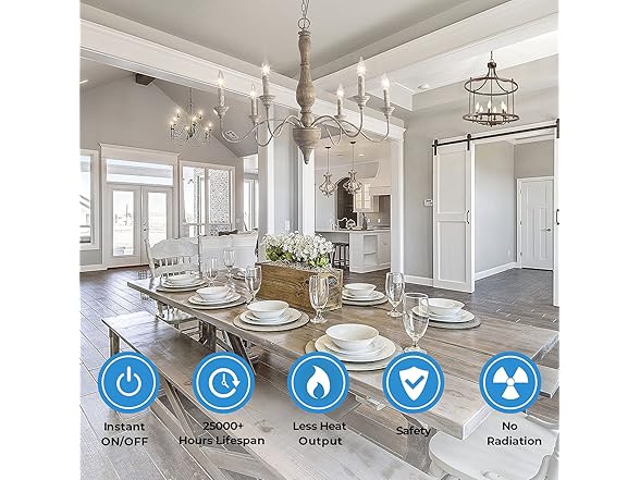 TOBUSA Dimmable E12 Candelabra LED Bulbs 6W 5000K