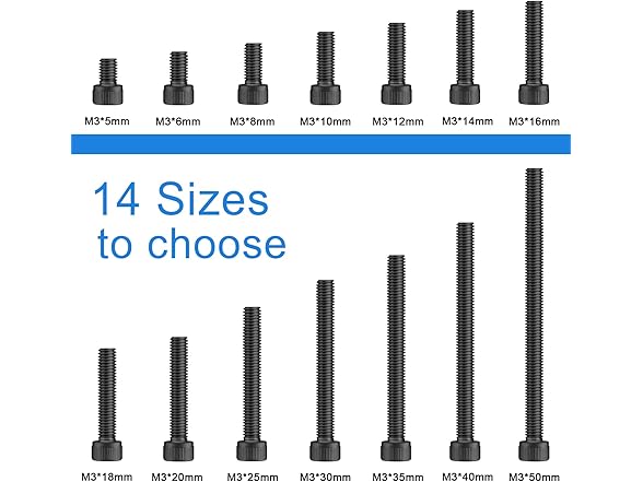 100pc M3 x 8mm Socket Head Cap Screws