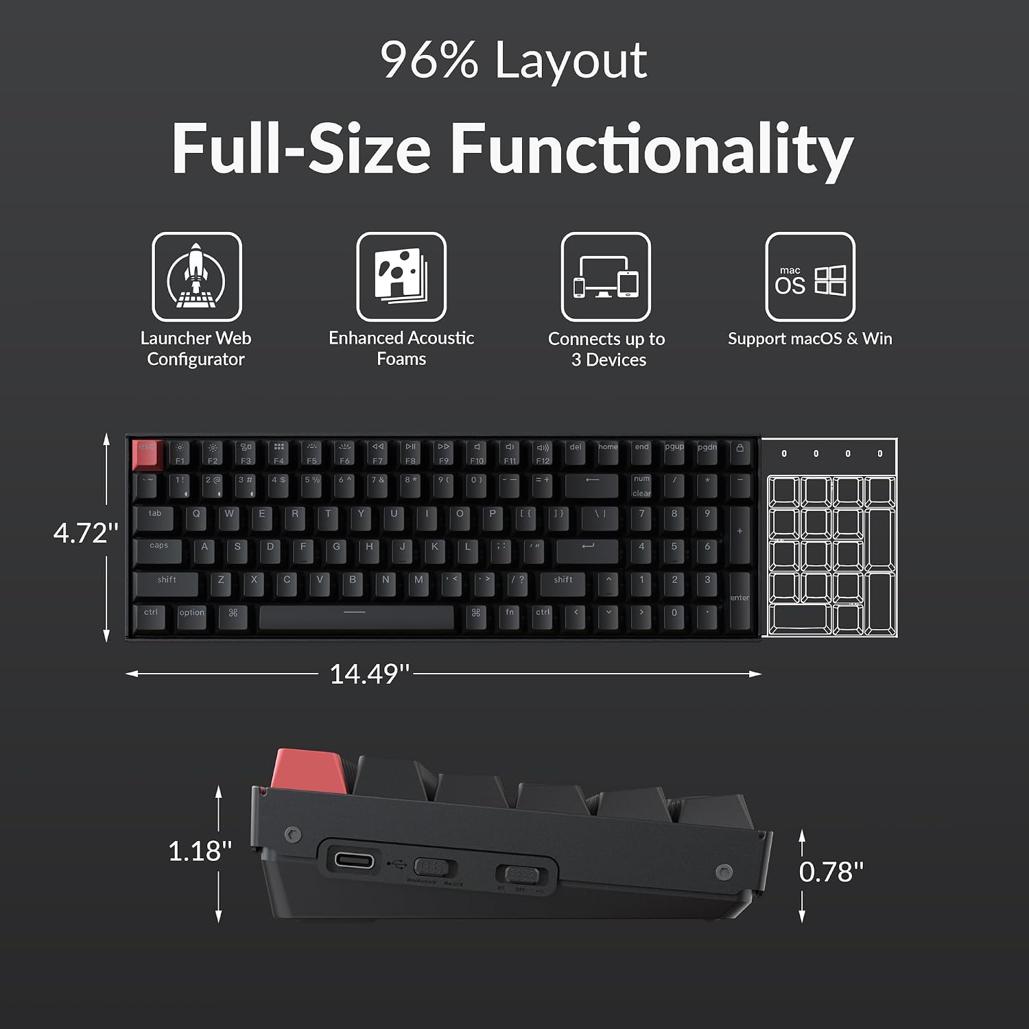 Keychron K4 96% Layout Wireless Mechanical Keyboard - Gallery 7