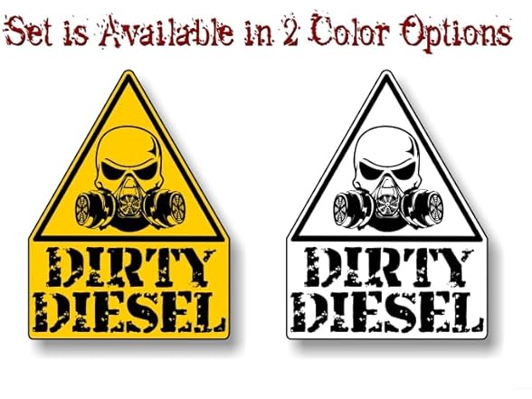 Caution Dirty Diesel Decal 3Pcs White