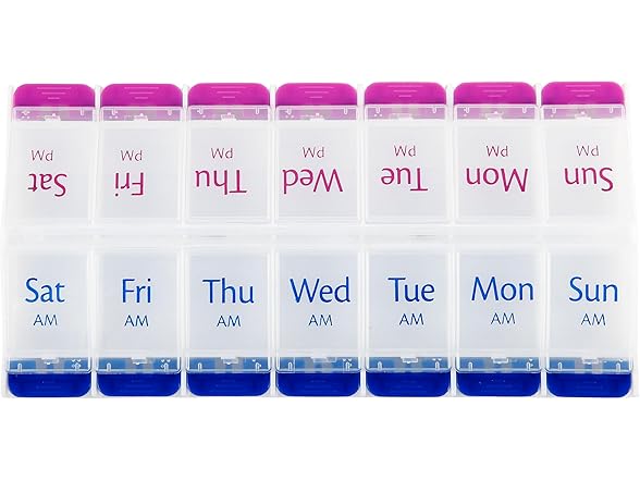 Smart Essentials Weekly AM/PM Pill Organizer, 7-Day Me