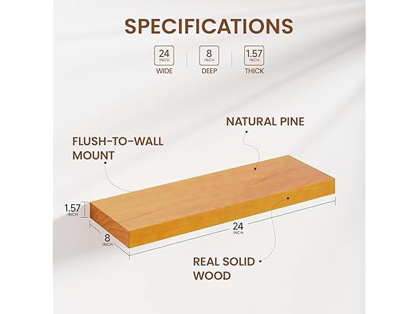 Pine Floating Wall Shelves