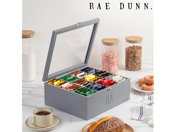 Rae Dunn Tea Bag Organizer\Grey