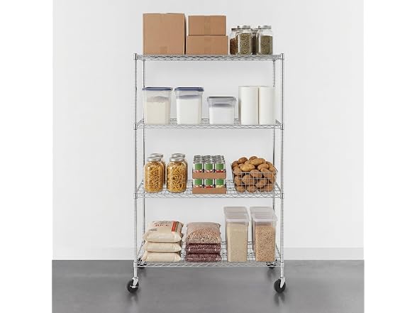 SafeRacks NSF 4-Tier Steel Wire Rack w/Wheels (24"x48"x72")