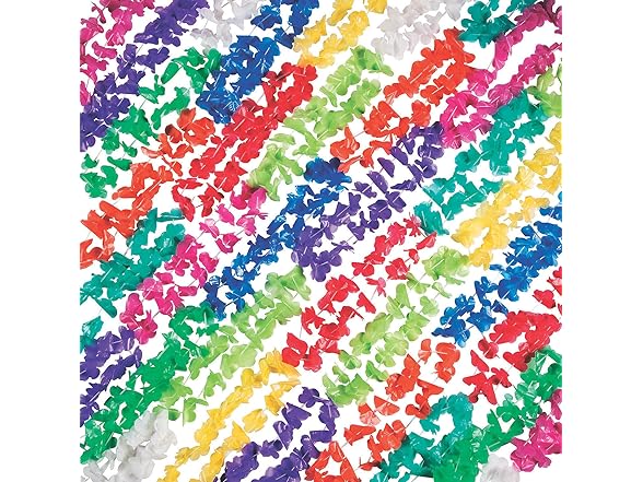 Fun Express Bulk Lei Assortment (100 Plastic Leis)