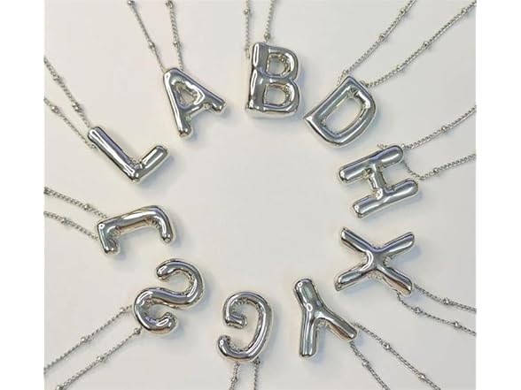 DIOWUS Bubble Letter Necklace