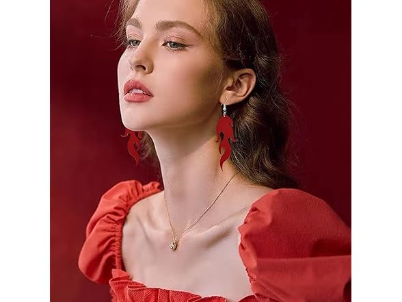 Exaggerated Acrylic Flame Earrings