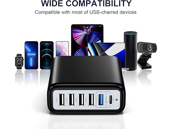YCYD-LTC 6-Ports 100W USB-C Charging Station