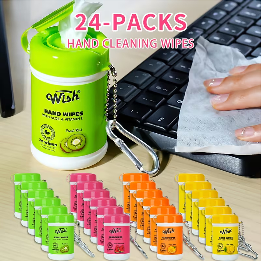 24pk Travel Size Hand Wipes Keychain - Gallery 18