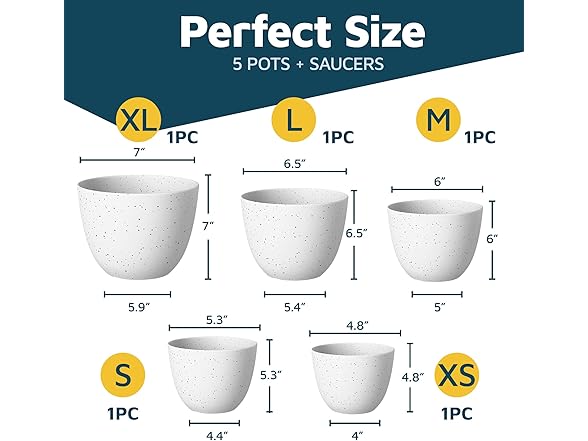 Lifemaster Plant Pots 5 Pack