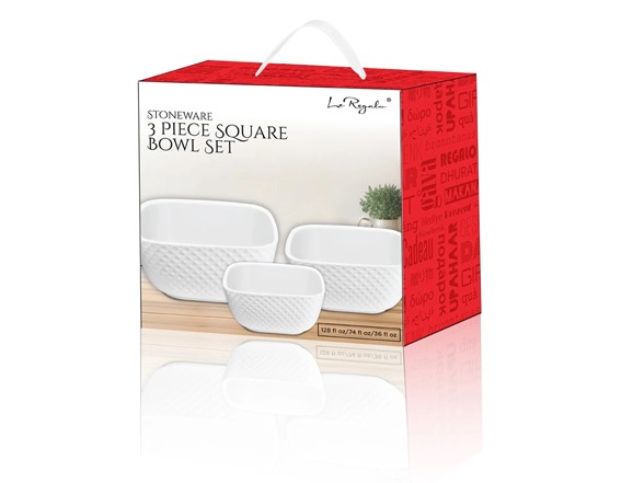 Le Regalo 3 Piece Stoneware Bowl Set