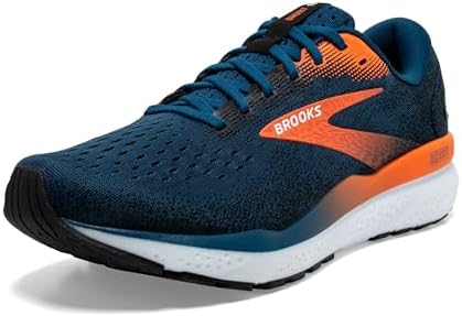 Brooks Ghost 16 Men's Shoes Blue Opal/Black/Nasturtium Size 7.5