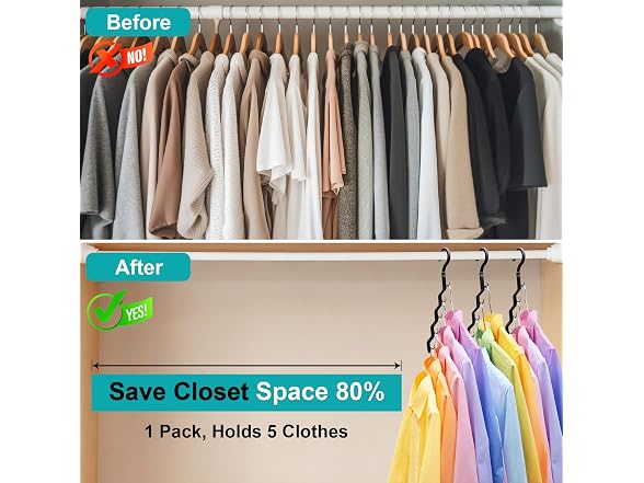 JIAYIISHU 12 Pack Space Saving Hangers for Closet