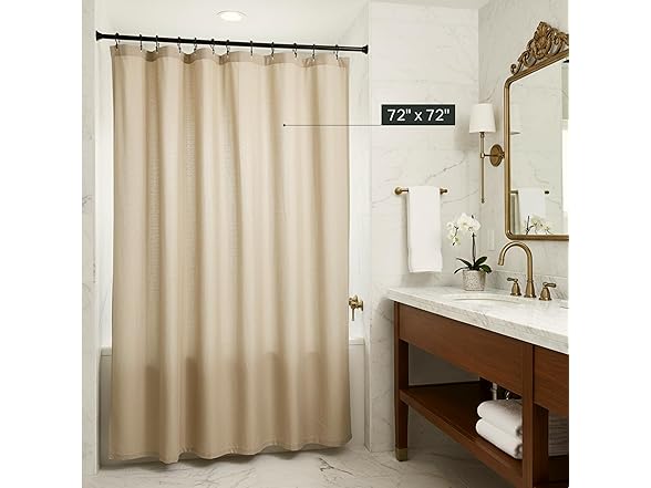 Preston Lane Stonebridge Linen Cotton Shower Curtain