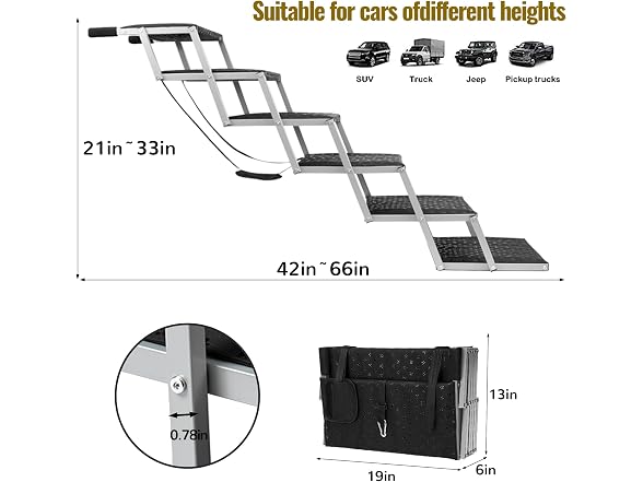 Heeyoo Extra Wide Stairs for Car
