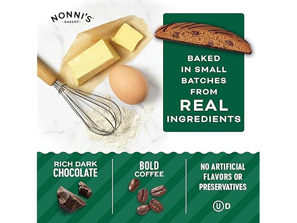 8CT Nonni's Espresso Chocolate Chip Biscotti, 6.88oz