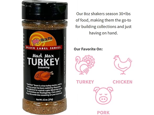 Dizzy Pig Mad Max Turkey Seasoning Rub 6.2 oz