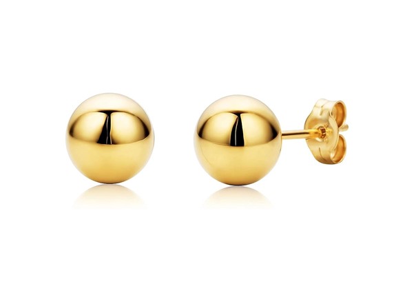 14K Gold Ball Stud Earrings