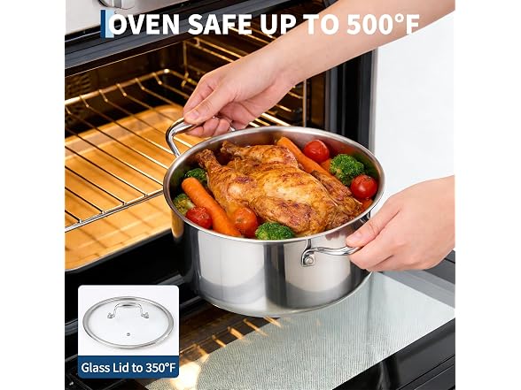 11 Piece 3-Ply Stainless Steel Pots and Pans Set