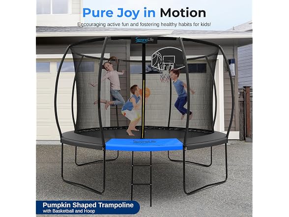 SereneLife 10FT Outdoor Trampoline for Kids