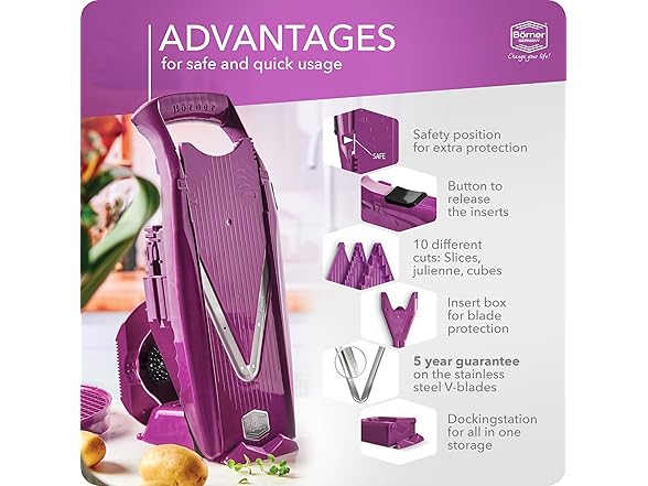 Mandoline Food Slicer Börner V5 Purple